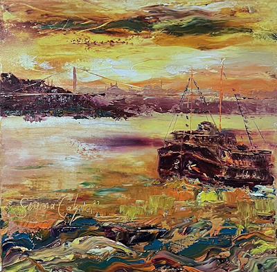 Şeyma Çakılcı imzalı tablo — Yağlı Boya, 30×30 cm, 550 TL müzayede satışı