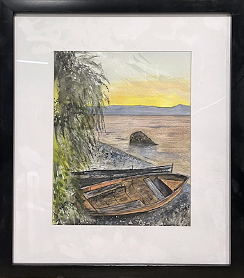 Barış Aydın imzalı tablo — Sulu Boya, 26×20 cm, 500 TL müzayede satışı
