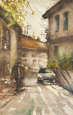 Müjgan Köse imzalı tablo — Sulu Boya, 46×29 cm, 500 TL müzayede satışı