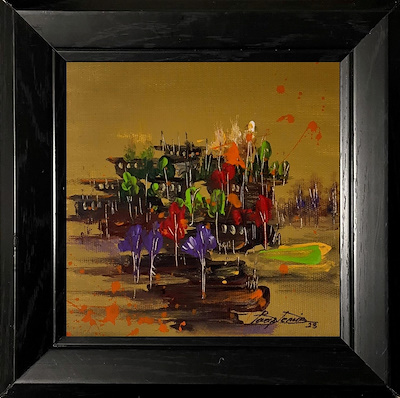 Barış Demir imzalı tablo — Akrilik Boya, 15×15 cm, 500 TL müzayede satışı