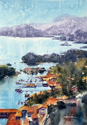 Erdem Öztürk imzalı tablo — Sulu Boya, 35×50 cm, 5.000 TL müzayede satışı