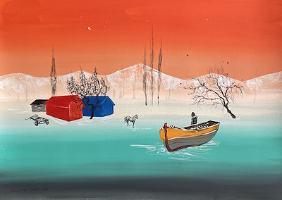 Anıl Fırat Tosun imzalı tablo — Akrilik Boya, 35×48 cm, 1.500 TL müzayede satışı