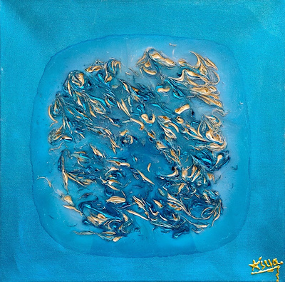 Asya Alpay imzalı tablo — Karışık Teknik, 40×40 cm, 6.000 TL müzayede satışı