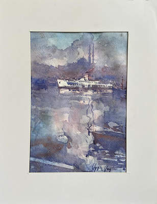 Uğur Yayla imzalı tablo — Sulu Boya, 32×23 cm, 1.500 TL müzayede satışı