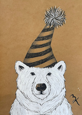 Zeynep Gül Karataş imzalı tablo — Karışık Teknik, 30×21 cm, 2.000 TL müzayede satışı