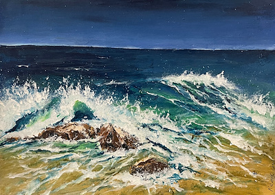 Nazmiye Ünal imzalı tablo — Akrilik Boya, 30×40 cm, 2.000 TL müzayede satışı