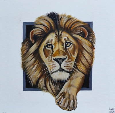 Hanife Berfin imzalı tablo — Yağlı Boya, 40×40 cm, 3.000 TL müzayede satışı