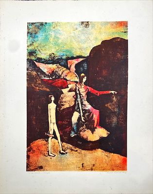 Michele Mainoli imzalı tablo — Litografi, 57×45 cm, 1.000 TL müzayede satışı