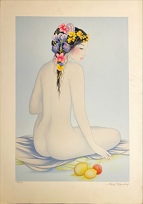 Mara Tran-long imzalı tablo — 76×56 cm, 1.000 TL müzayede satışı