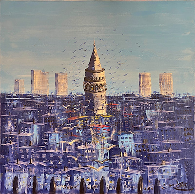 İbrahim Tayfur imzalı tablo — Akrilik Boya, 100×100 cm, 15.000 TL müzayede satışı