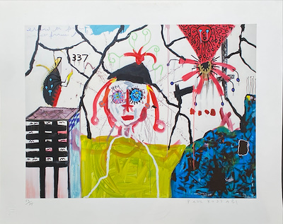Paul Indrek Kostabi imzalı tablo — Litografi, 49×61 cm, 1.250 TL müzayede satışı
