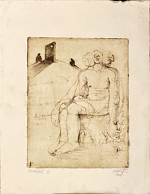 Onur Kaçmaz imzalı tablo — Gravür, 25×19 cm, 1.000 TL müzayede satışı