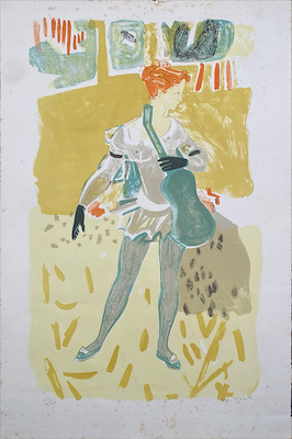 Roger Bezombes(1913 - 1994) imzalı tablo — Litografi, 57×38 cm, 1.000 TL müzayede satışı