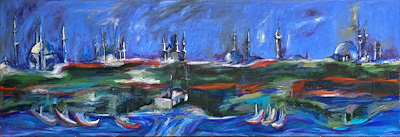 Fehim Güler imzalı tablo — Yağlı Boya, 50×150 cm, 4.000 TL müzayede satışı