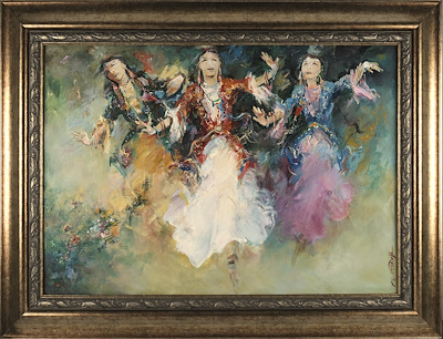 Kırgız Dansçılar imzalı tablo — Yağlı Boya, 70×100 cm, 4.606 TL müzayede satışı