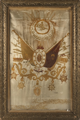 Osmanlı Devlet Arması imzalı tablo — 40×65 cm, 29.937 TL müzayede satışı