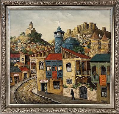 Eski Tiflis imzalı tablo — Yağlı Boya, 64×67 cm, 4.606 TL müzayede satışı
