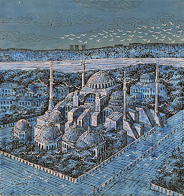 Gaffari Tual Üzeri imzalı tablo — Yağlı Boya, 110×110 cm, 9.212 TL müzayede satışı