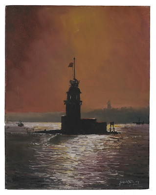Şükrü Çağlayan imzalı tablo — Sulu Boya, 45×35 cm, 3.454 TL müzayede satışı
