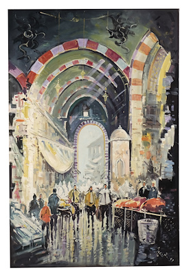 Kapaliı Çarşı Tablosu imzalı tablo — Yağlı Boya, 100×60 cm, 2.763 TL müzayede satışı