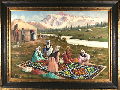 Orta Asya Bozkırında Yaşam imzalı tablo — Yağlı Boya, 65×90 cm, 3.915 TL müzayede satışı