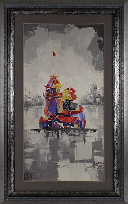 Kız Kulesi imzalı tablo — Yağlı Boya, 70×35 cm, 1.197 TL müzayede satışı