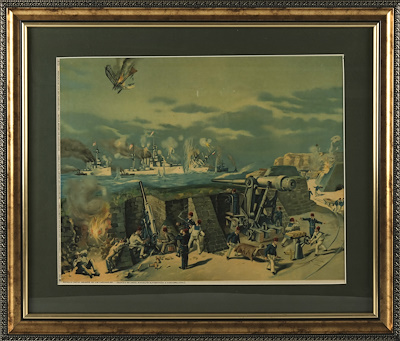 Çanakkale Deniz Savaşı imzalı tablo — Baskı, 34×42 cm, 29.937 TL müzayede satışı
