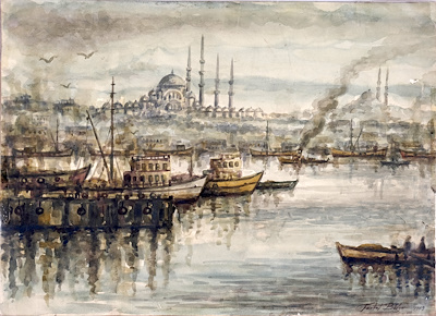 Tankut Bilge imzalı tablo — Sulu Boya, 25×35 cm, 3.194 TL müzayede satışı