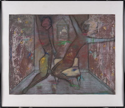 B.e. B.e. imzalı tablo — Guaj, 46×72 cm, 6.388 TL müzayede satışı