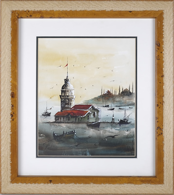 Mehmet Pusur imzalı tablo — Sulu Boya, 35×25 cm, 4.668 TL müzayede satışı