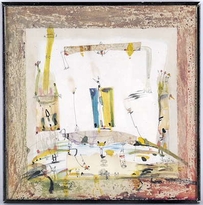 Bedi İbrahim imzalı tablo — Karışık Teknik, 26×26 cm, 11.055 TL müzayede satışı