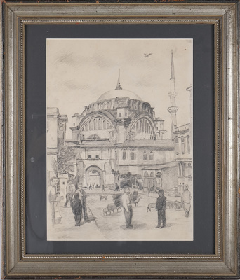 İstanbul Çalışması imzalı tablo — 43×30 cm, 2.702 TL müzayede satışı