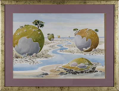 Vasko Taskovski imzalı tablo — Sulu Boya, 50×35 cm, 19.654 TL müzayede satışı