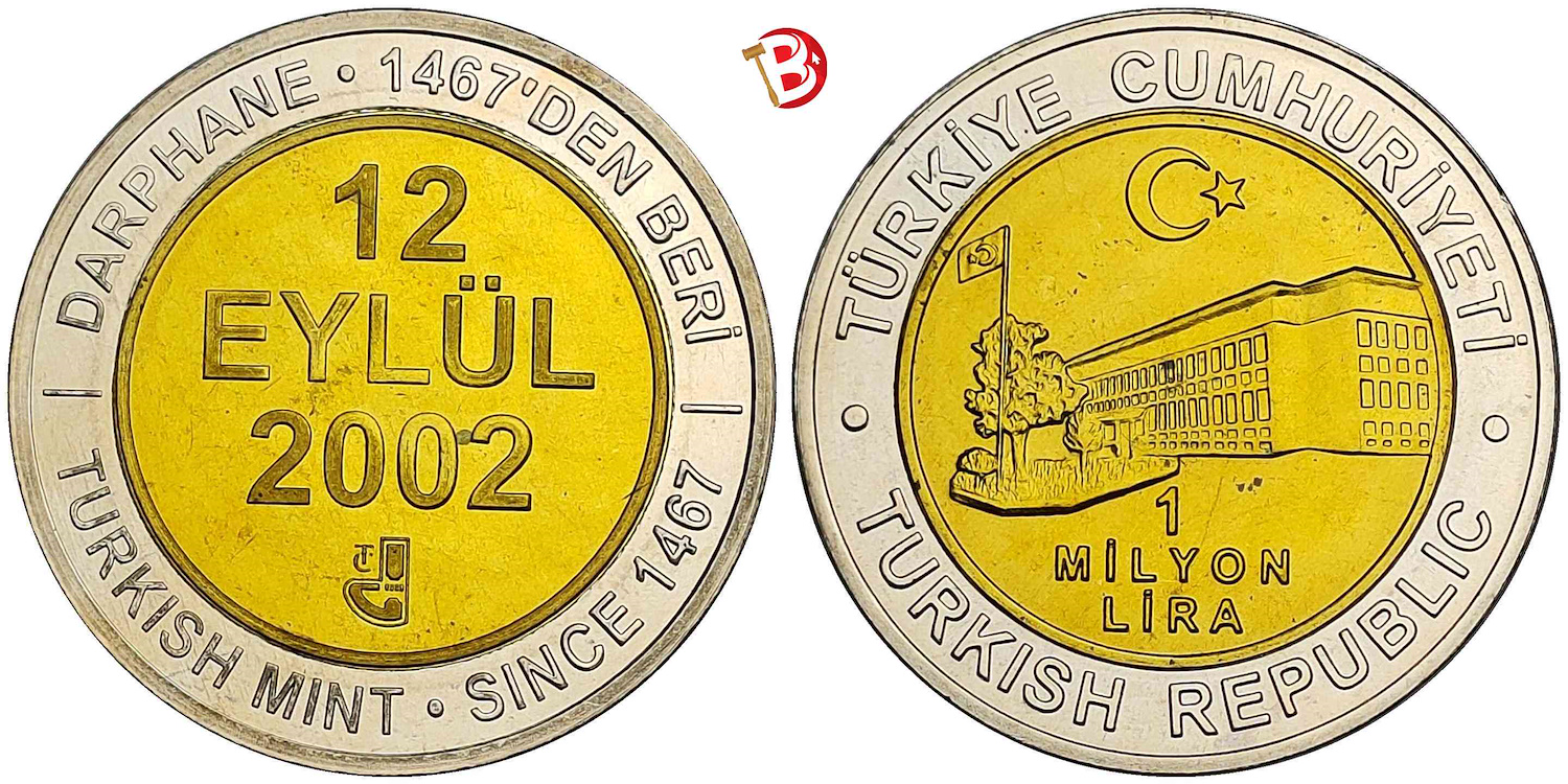 12 EYLÜL 2002 GÜN PARASI DARPHANE HATIRA BİMETAL | Müzayede APP