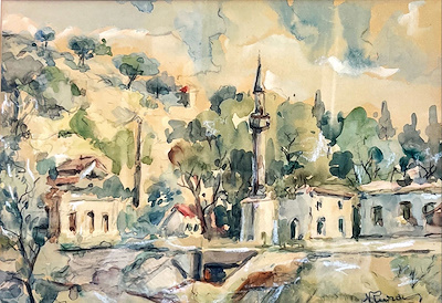 Numan Pura imzalı tablo — Sulu Boya, 20×30 cm, 7.000 TL müzayede satışı