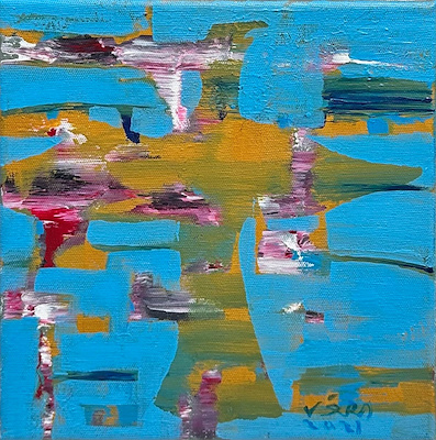 Vedat Örs imzalı tablo — Yağlı Boya, 25×25 cm, 5.500 TL müzayede satışı