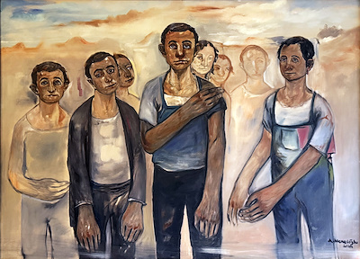 Abdullah Memedoğlu imzalı tablo — Yağlı Boya, 140×100 cm, 18.000 TL müzayede satışı