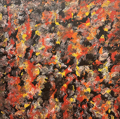 Rasin Berk imzalı tablo — Yağlı Boya, 136×136 cm, 35.000 TL müzayede satışı