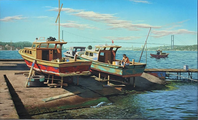 Hasan Demir imzalı tablo — Akrilik Boya, 85×140 cm, 55.000 TL müzayede satışı