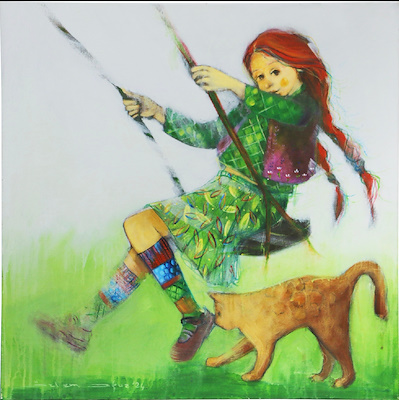 Özlem Oğuz imzalı tablo — Yağlı Boya, 50×50 cm, 3.000 TL müzayede satışı