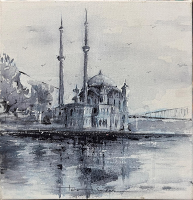 Tahir Kurutan imzalı tablo — Akrilik Boya, 30×30 cm, 2.000 TL müzayede satışı