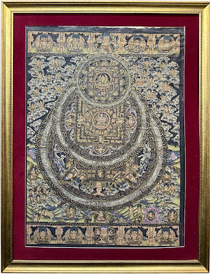Tibet Mandala imzalı tablo — 48×66 cm, 32.500 TL müzayede satışı