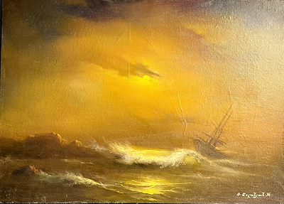 Viçen Arslanyan imzalı tablo — Yağlı Boya, 70×50 cm, 10.000 TL müzayede satışı