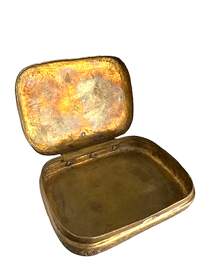 19th century Ottoman Tombak Cigarette Case with monogram-A cigarette case  of 10.5x8cm, completely