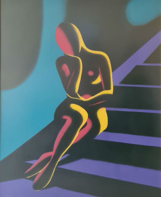 Mark Kostabi imzalı tablo — 100×75 cm, 7.000 TL müzayede satışı