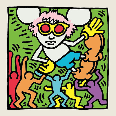 Keith Haring imzalı tablo — 70×70 cm, 600 TL müzayede satışı