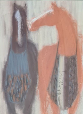 Hüseyin Şahbudak imzalı tablo — Karışık Teknik, 35×25 cm, 1.600 TL müzayede satışı