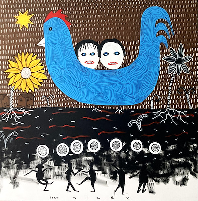 Dilek Özalp imzalı tablo — Akrilik Boya, 80×80 cm, 9.000 TL müzayede satışı