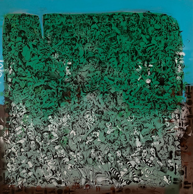 Burçak Güner Gölgeli imzalı tablo — Akrilik Boya, 100×100 cm, 10.000 TL müzayede satışı