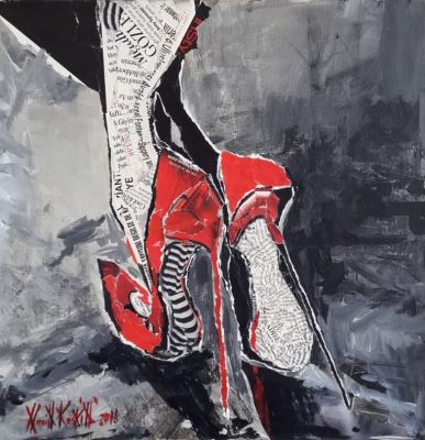 Nevin Keskin imzalı tablo — Karışık Teknik, 40×40 cm, 650 TL müzayede satışı